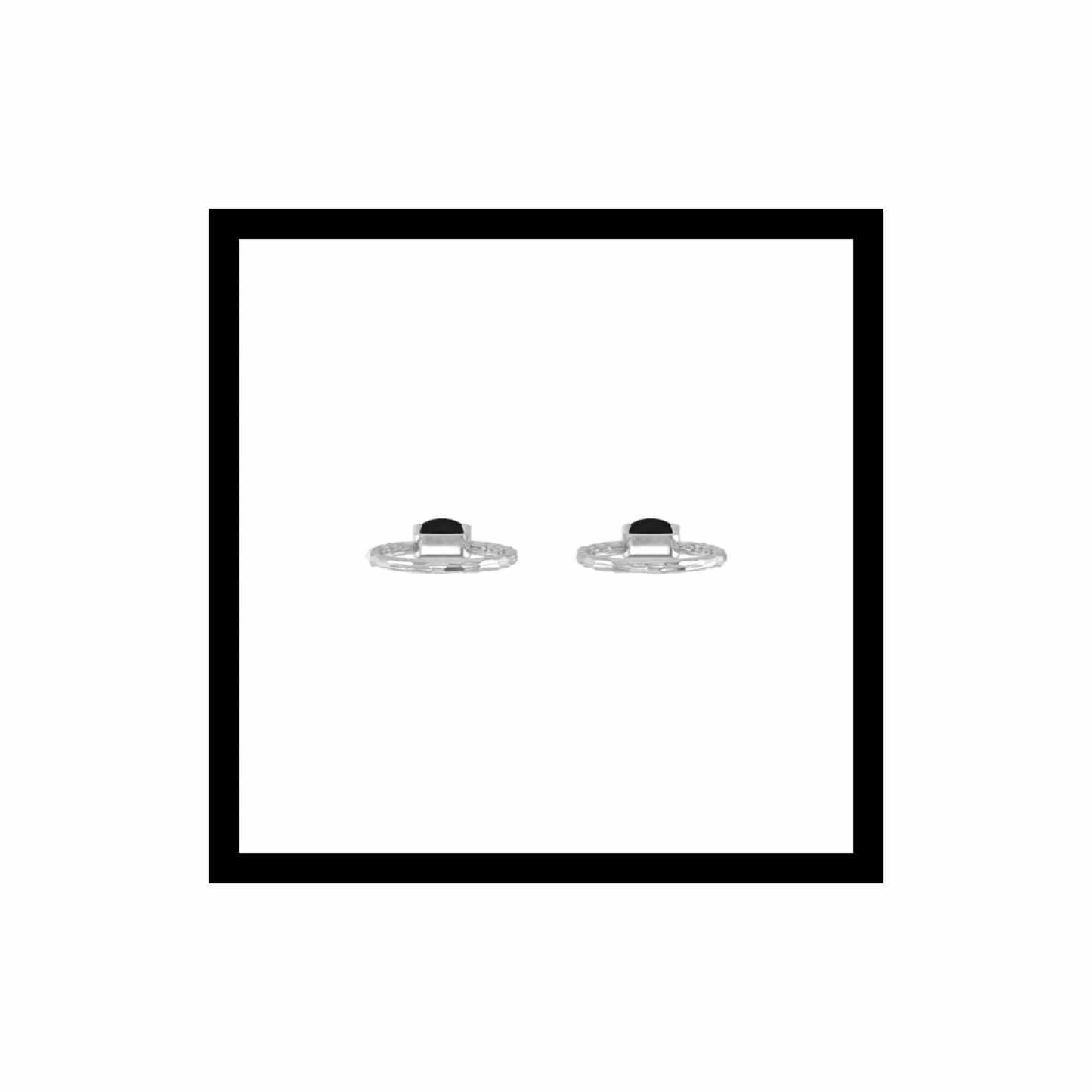 Jacob’s Well Hoops 10K White Gold + Black Onyx