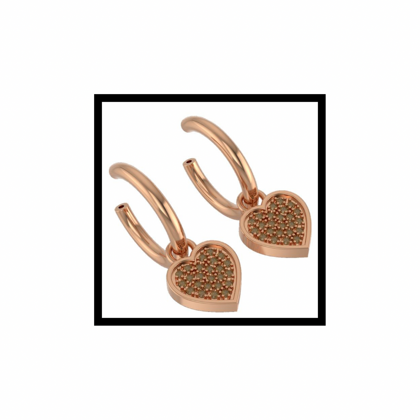 San Antonio Hearts in 10K Rose Gold with Champagne Diamond Pavé