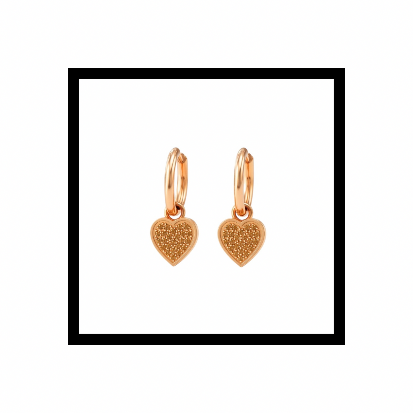 San Antonio Hearts in 10K Rose Gold with Champagne Diamond Pavé