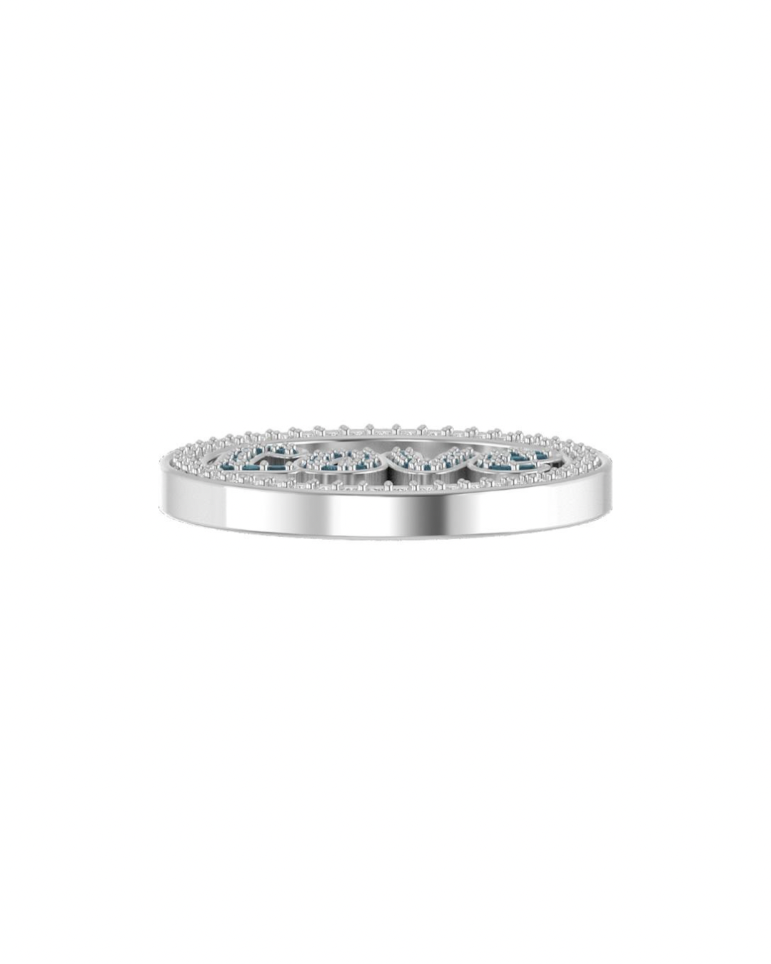 Love Pendant 10K White Gold White Sapphire Pave + Champagne Diamond